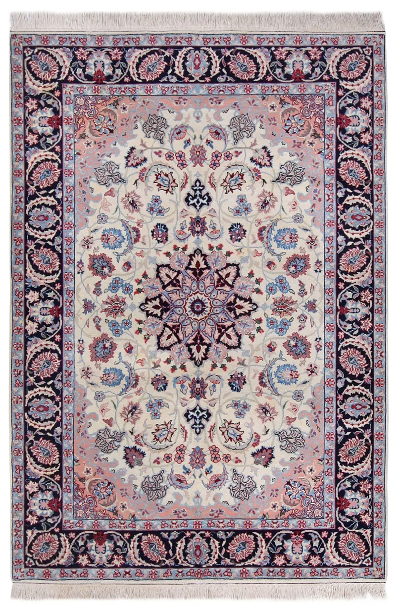 Chinese Wool Tabriz Navy  -  6' 2'' x  9' 
