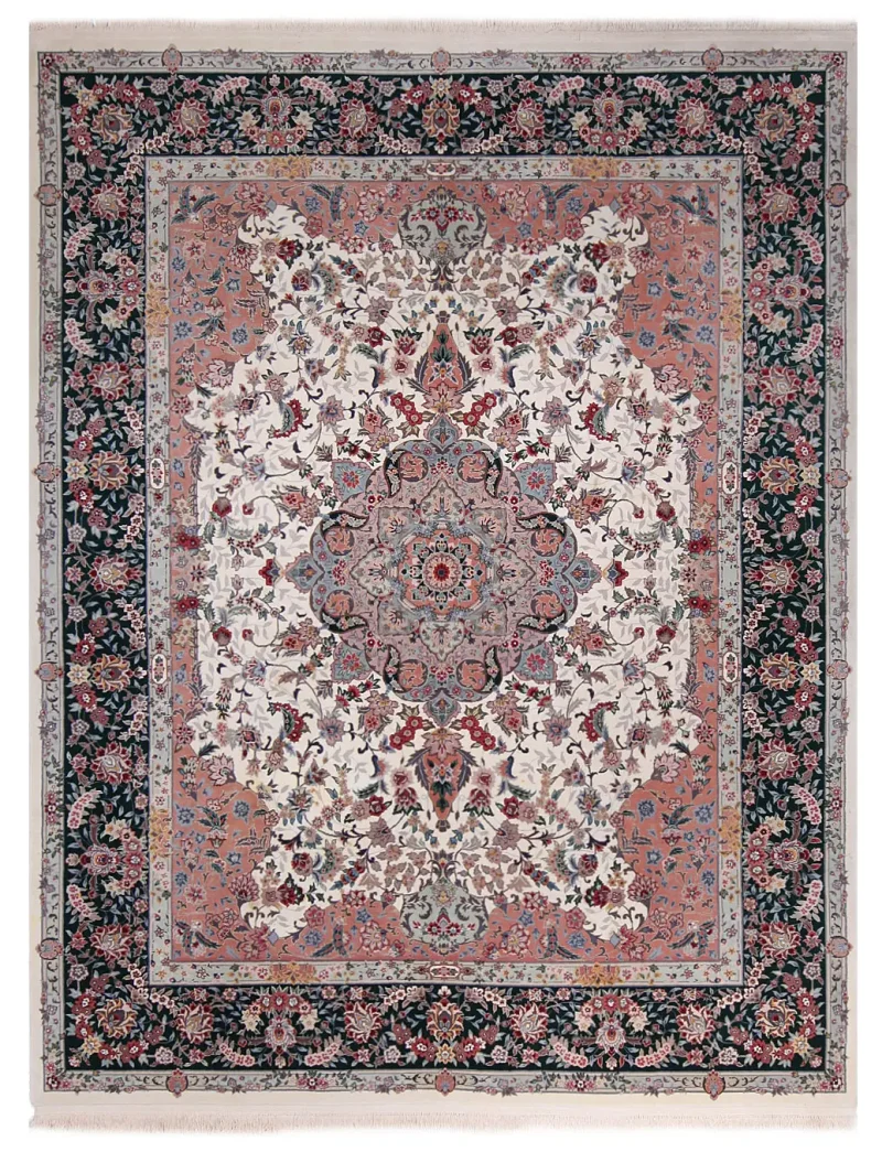 Chinese Wool Tabriz Green  -  7' 10'' x  10' 