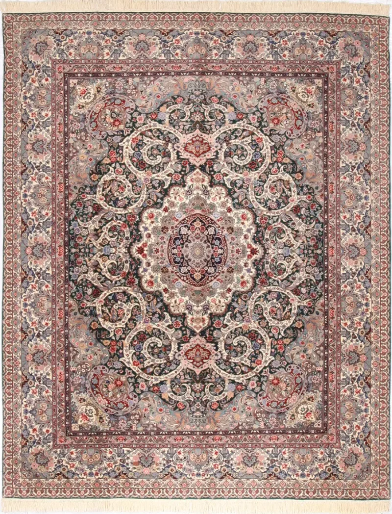 Chinese Wool Tabriz Ivory  -  8'  x  10' 