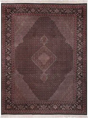 Chinese Wool Tabriz Black/Rose - 9' 2'' x 12' 3''