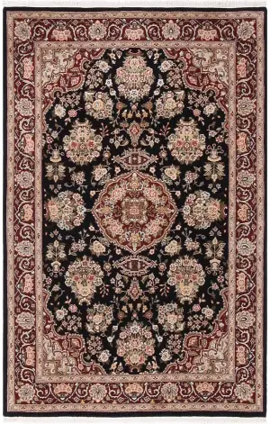 Chinese Wool Tabriz Black - 3' 9'' x 5' 9''