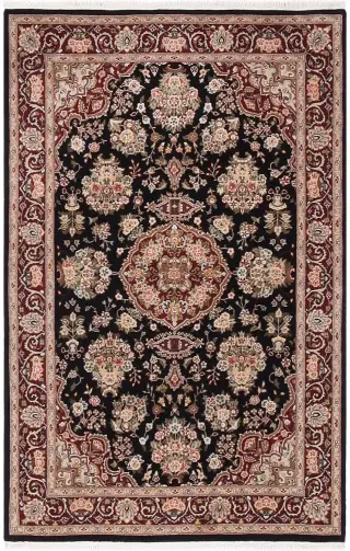 Chinese Wool Tabriz Black - 3' 9'' x 5' 9''