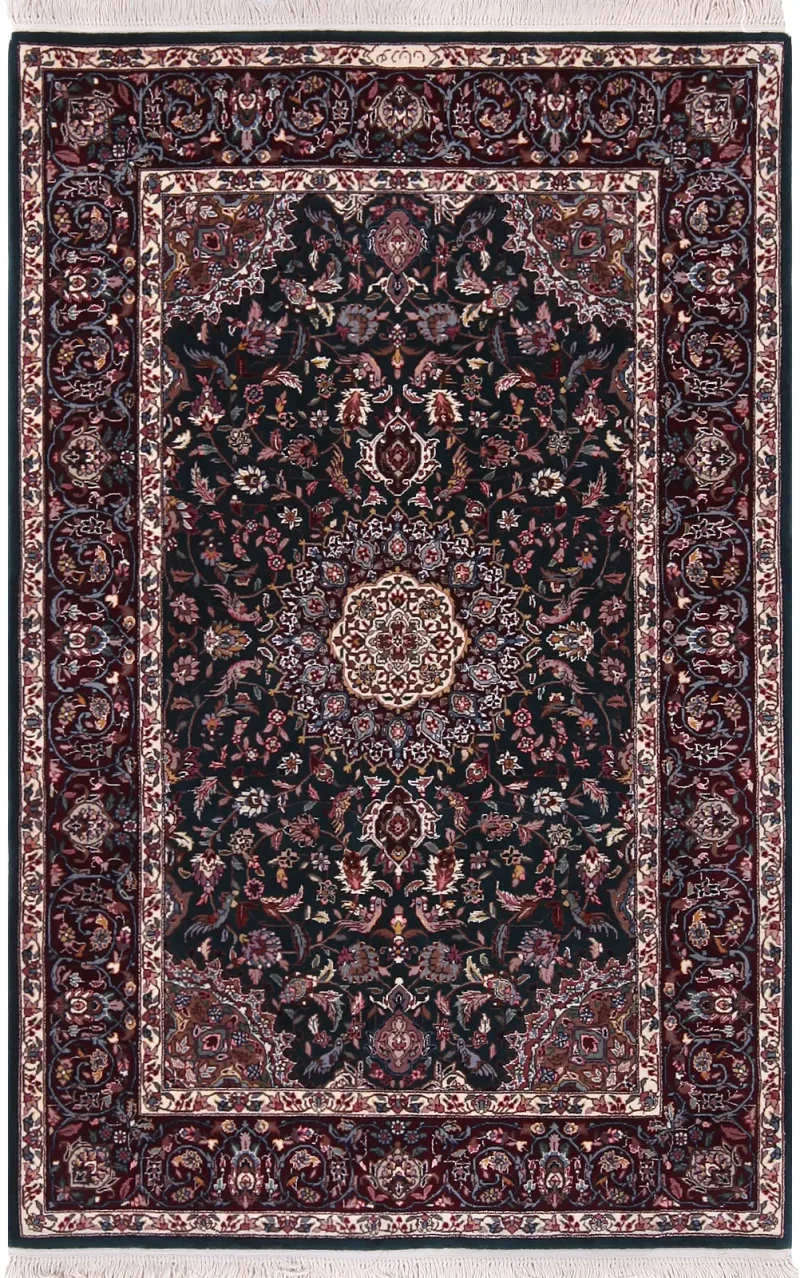 Chinese Wool Tabriz Deep Forest Green  -  3' 9'' x  5' 9''