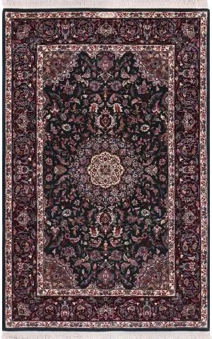 Chinese Wool Tabriz Deep Forest Green - 3' 9'' x 5' 9''