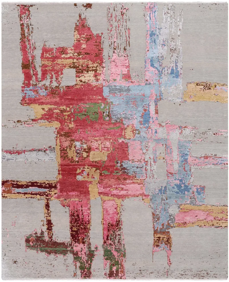 Conceptual CNCPL-02 Taupe/Crimson/Blue  -  9'  x  12' 