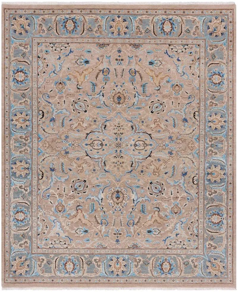 Dobry DBR-01 Beige/Light Blue  -  9'  x  12' 