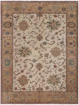 Egyptian Wool Sultanabad Ivory/Tobacco - 9' 2'' x 12' 1''