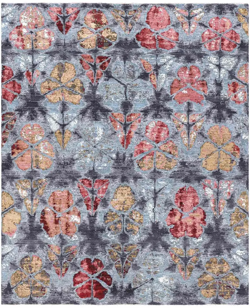Global Wool GLB-02 Grey/Red  -  8'  x  10' 