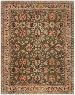 Indian Hand Tufted Agra Green - 8' x 10'
