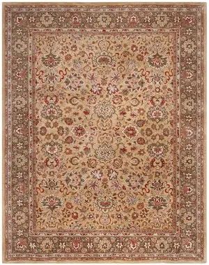 Indian Hand Tufted Isfahan Beige - 7' 6'' x 9' 6''