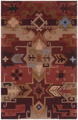 Indian Hand Tufted South West Brown/Multi - 3' 6'' x 5' 6''