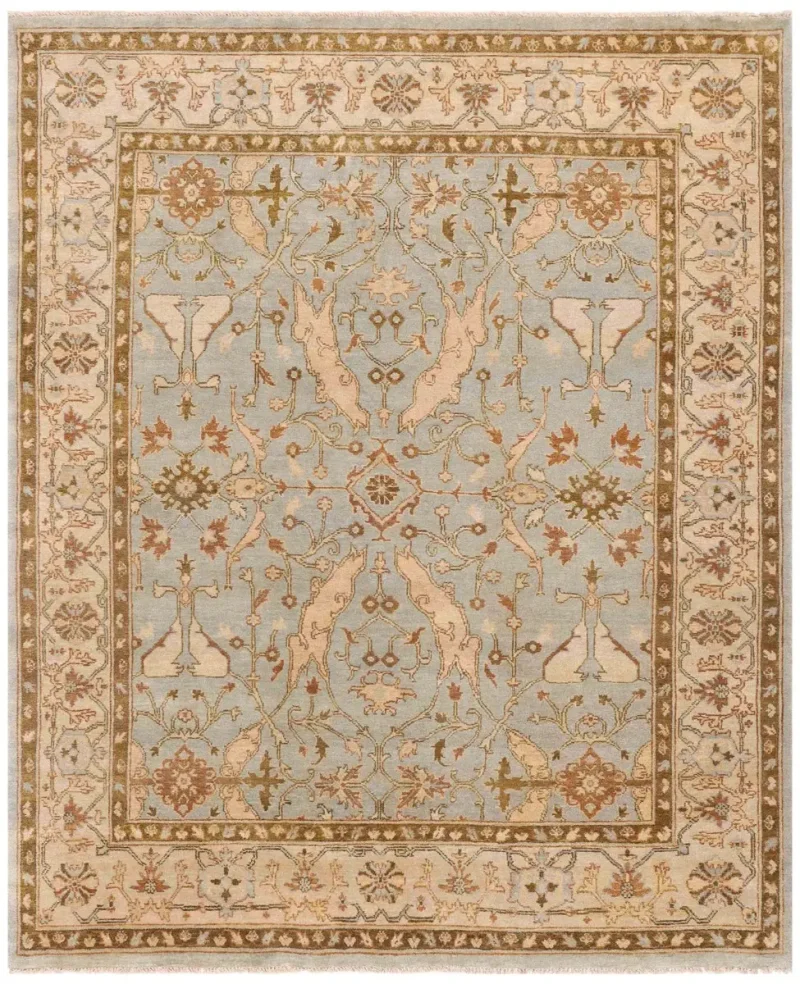 Indian Oushak Oushak Light Blue/Sage  -  8'  x  10' 