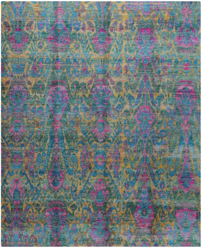Indian Sari Silk Transitional Multi  -  7' 9'' x  9' 10''