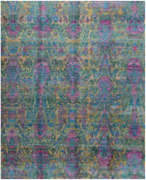 Indian Sari Silk Transitional Multi - 7' 9'' x 9' 10''