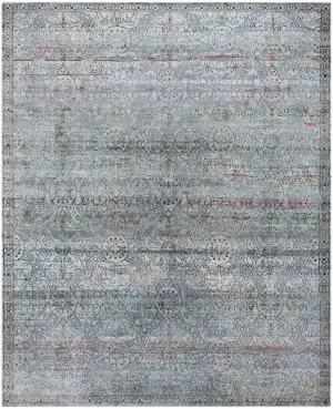 Indian Sari Silk Transitional Silver - 8' 10'' x 12' 2''