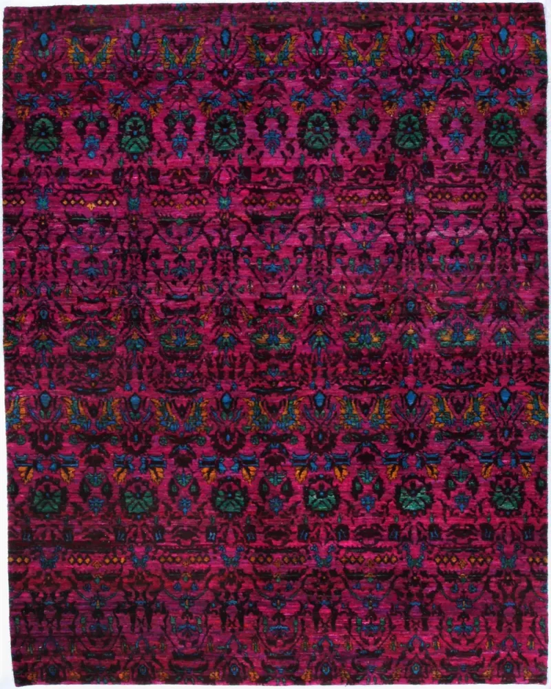 Indian Sari Silk Transitional Pink  -  9' 2'' x  11' 6''