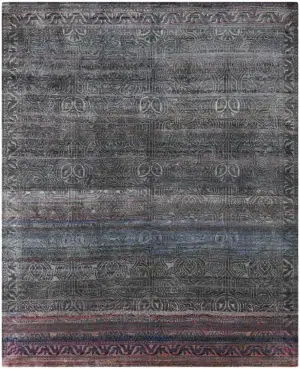Indian Silk Transitional Charcoal - 8' 11'' x 12'