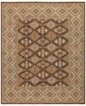 Indian Soumak Soumak Brown/Green - 8' 2'' x 10'
