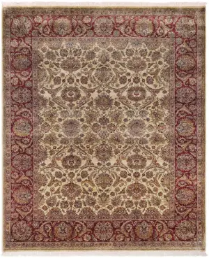 Indian Wool Agra Ivory/Red - 9' 2'' x 11' 11''