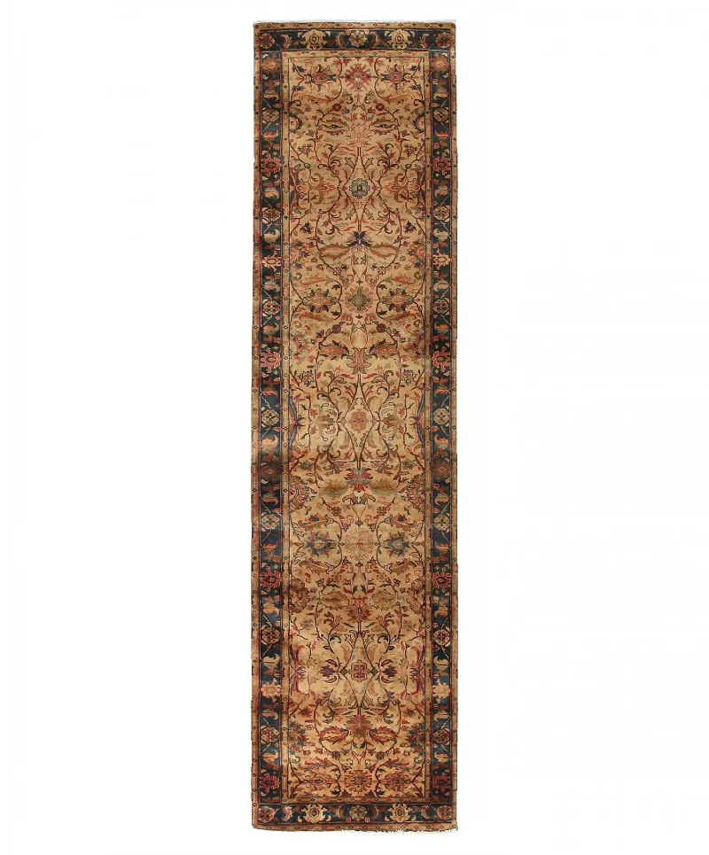 Indian Wool Agra Gold/Green  -  2' 7'' x  10' 1''