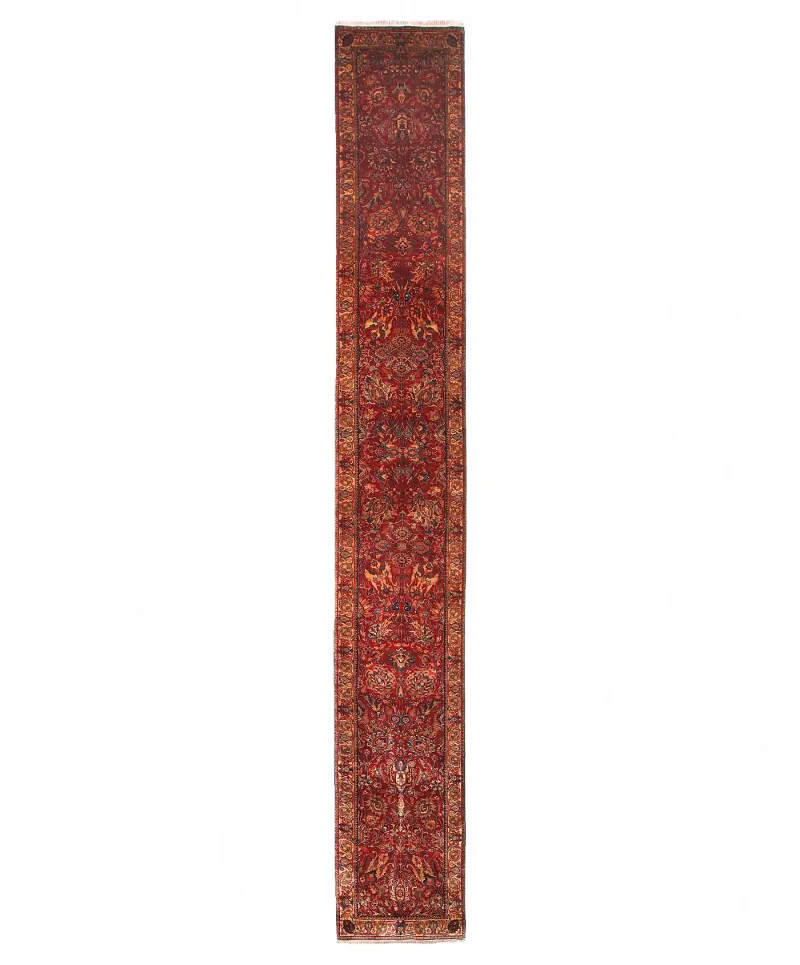 Indian Wool Agra Red  -  2' 7'' x  18' 2''