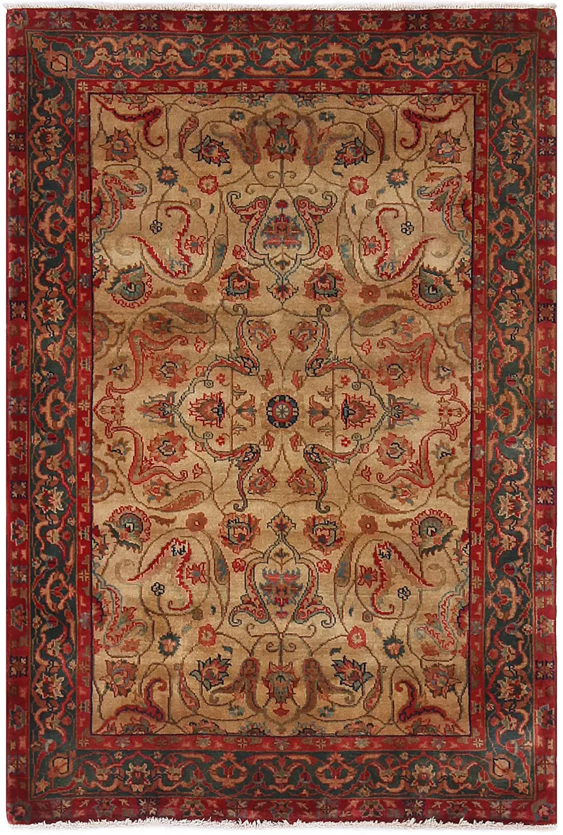 Indian Wool Agra Gold  -  3' 3'' x  4' 9''