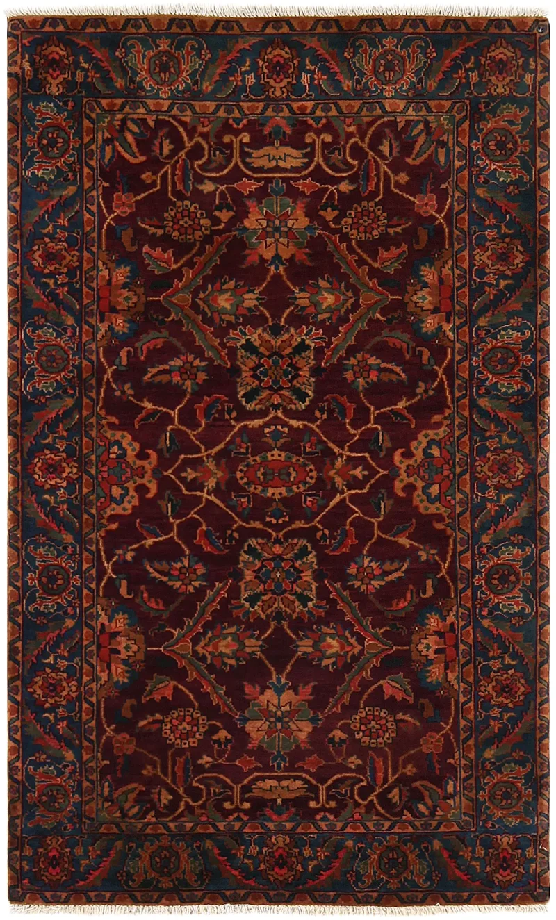 Indian Wool Agra Red  -  3' 2'' x  5' 2''
