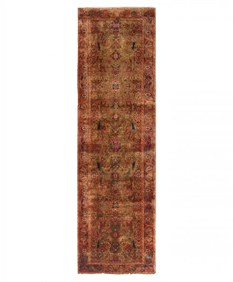 Indian Wool Agra Olive  -  2' 7'' x  9' 2''