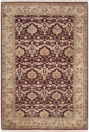 Indian Wool Agra Burgundy - 6' x 9' 1''