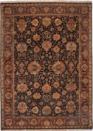 Indian Wool Agra Black - 9' 2'' x 11' 1''