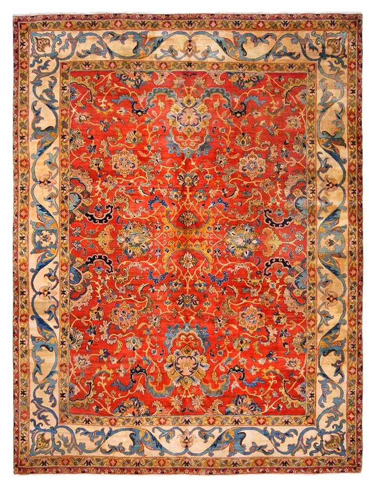 Indian Wool Agra Ivory  -  9' 3'' x  12' 3''