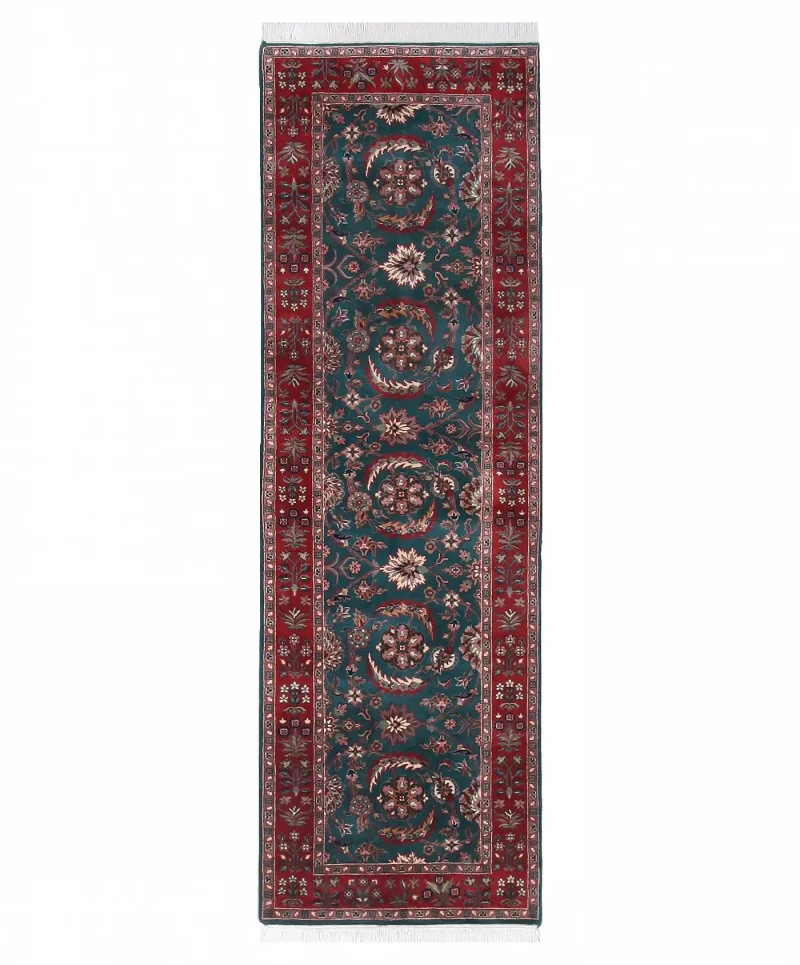 Indian Wool Akbar Green  -  2' 7'' x  8' 1''