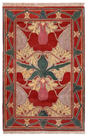 Indian Wool Arts and Crafts Rust - 4' 2'' x 6' 2''
