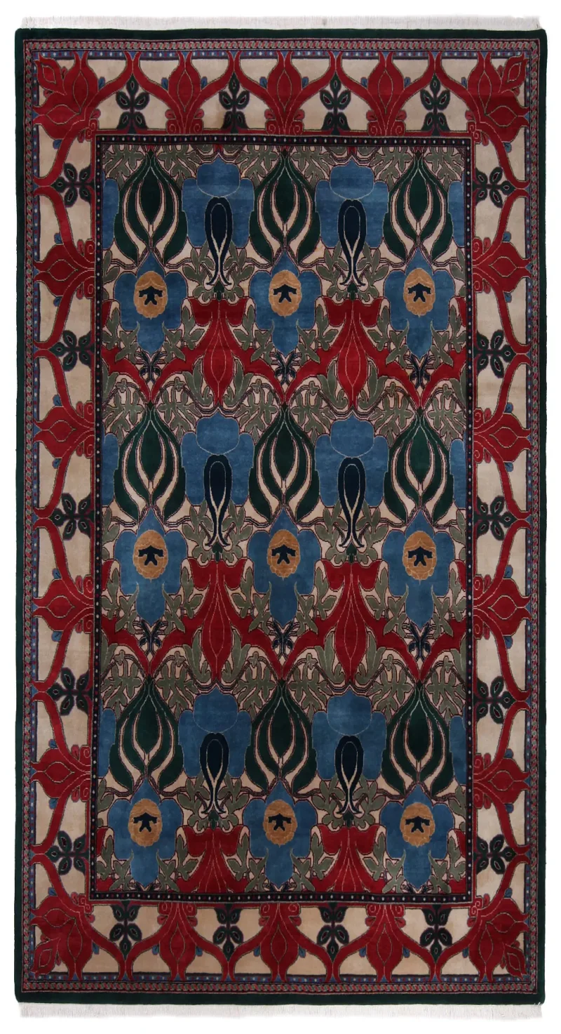 Indian Wool Arts and Crafts Blue  -  7' 11'' x  10' 2''