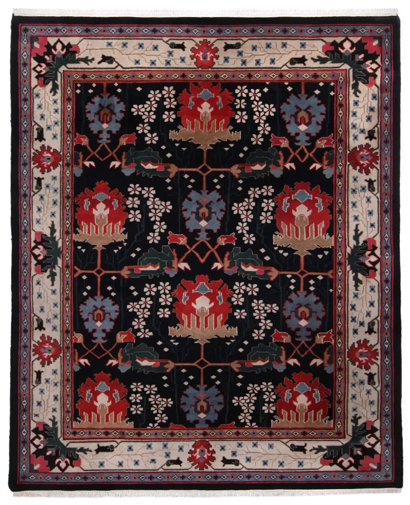 Indian Wool Arts and Crafts Ivory  -  8' 2'' x  10' 