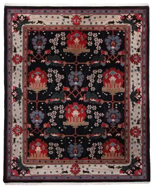 Indian Wool Arts and Crafts Ivory - 8' 2'' x 10'