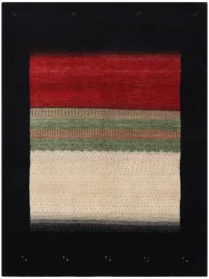 Indian Wool Gabbeh Multi/Black - 5' x 7'