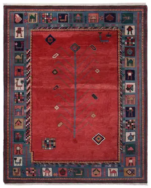 Indian Wool Gabbeh Teal - 8' 3'' x 10' 1''