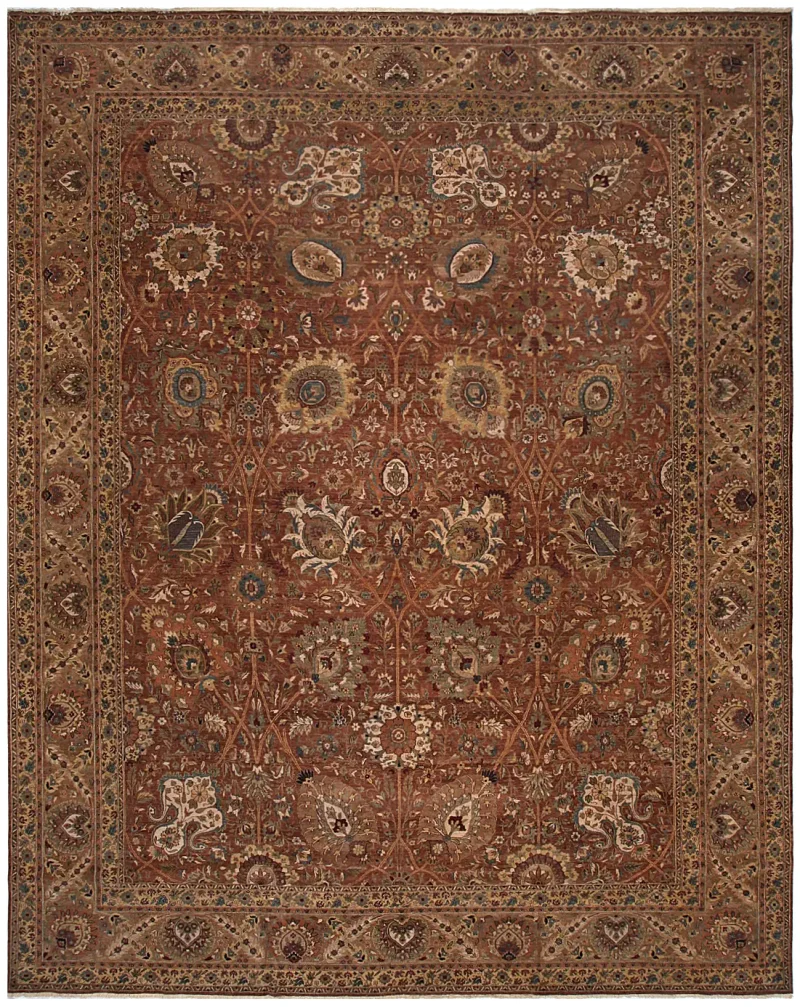 Indian Wool Hadji Jalili Tabriz Brown  -  11' 10'' x  14' 10''