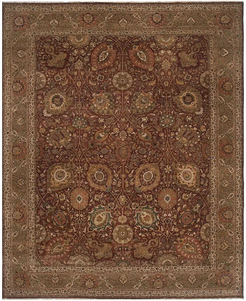 Indian Wool Hadji Jalili Tabriz Brown  -  12' 1'' x  14' 9''