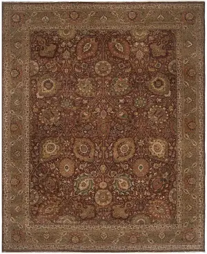 Indian Wool Hadji Jalili Tabriz Brown - 12' 1'' x 14' 9''