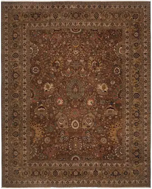 Indian Wool Hadji Jalili Tabriz Brown - 12' 5'' x 15' 2''
