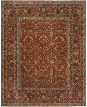 Indian Wool Hadji Jalili Tabriz Rust - 11' 10'' x 14' 6''