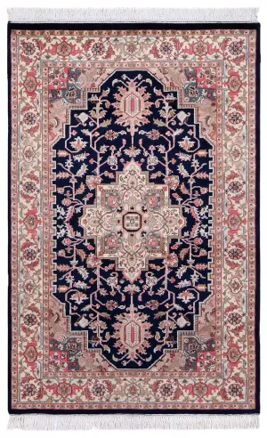 Indian Wool Heriz Ivory - 4' x 6' 1''