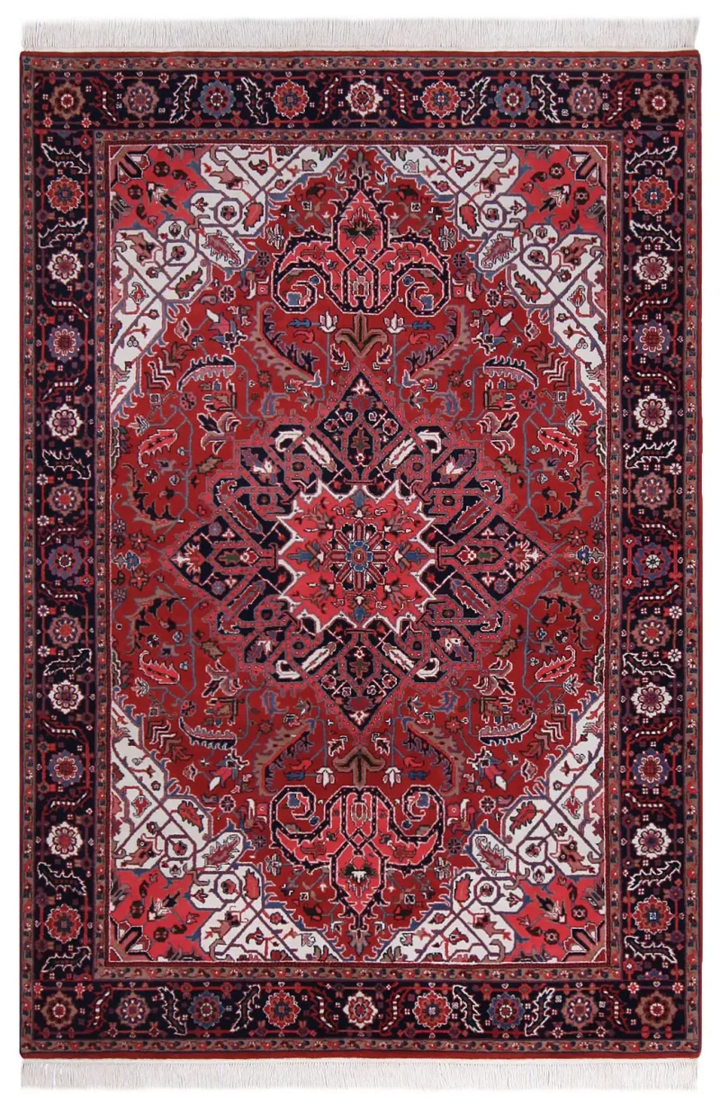 Indian Wool Heriz Navy  -  6' 3'' x  9' 1''
