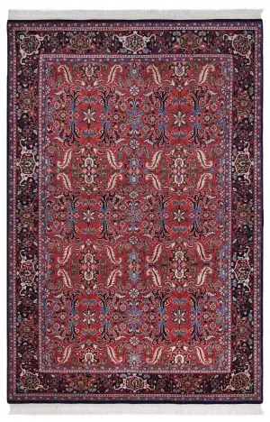 Indian Wool Heriz Navy - 6' 4'' x 9' 5''