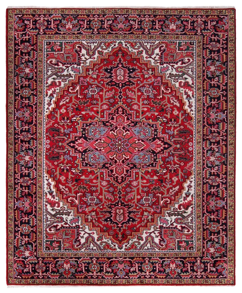 Indian Wool Heriz Navy  -  8'  x  10' 