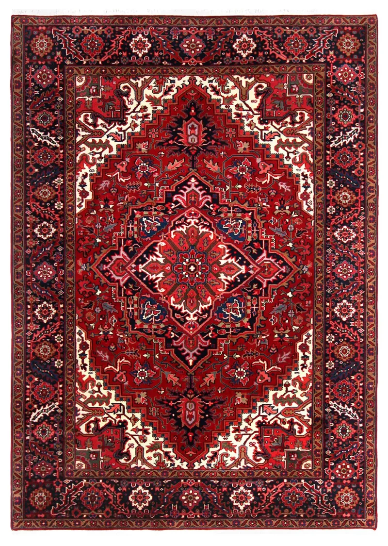 Indian Wool Heriz Navy  -  7' 6'' x  10' 6''