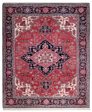 Indian Wool Heriz Navy - 8' 2'' x 10' 1''