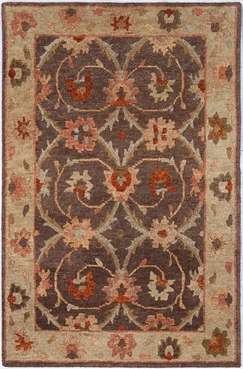 Indian Wool Indo Tibetan Brown  -  3' 9'' x  5' 9''